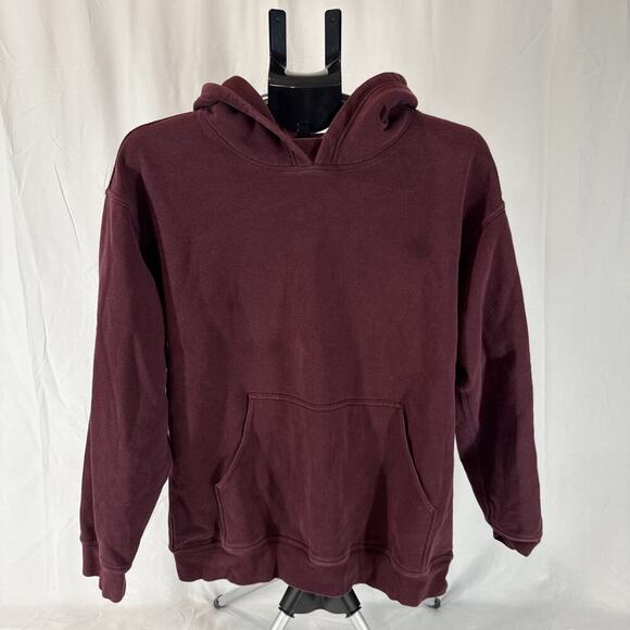 Lululemon Pullover Hoodie Maroon Cotton Blend with Kangaroo Pocket Size: L - Picture 1 of 7